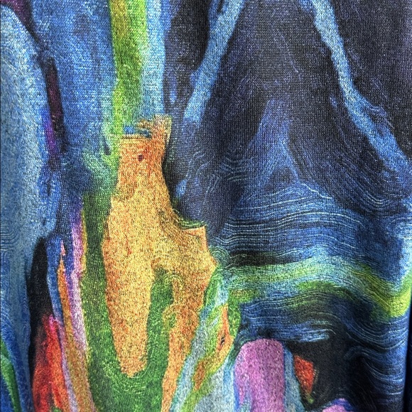 Jess & Jane Layla tunic top with patch pocket, abstract artistic design, size L - Picture 5 of 8